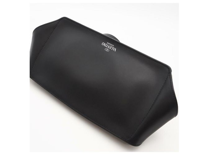 Bolsa de couro com logo VLTN da Valentino Preto - vista 4
