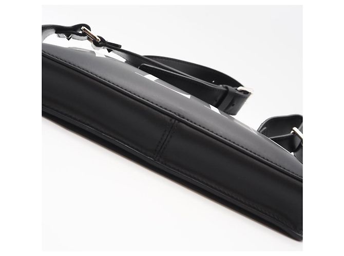Bolsa de couro com logo VLTN da Valentino Preto - vista 5