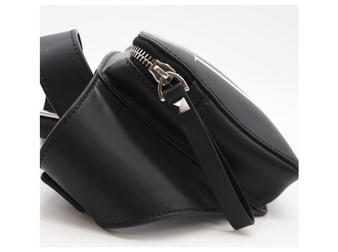 Bolsa de couro com logo VLTN da Valentino Preto - vista 8