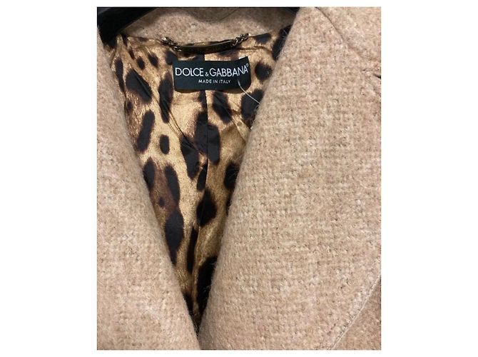 Abrigo con cinturón de mohair y alpaca marrón Dolce & Gabbana Castaño - vista 4