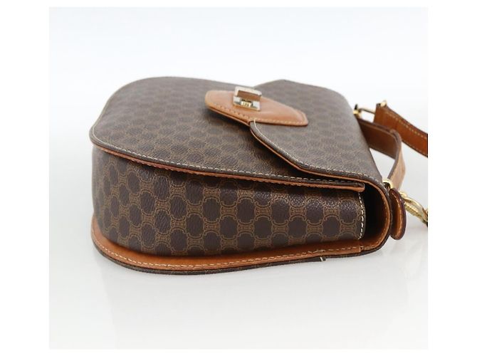 Céline Celine Vintage Macadam Tela e Pelle Marrone - vista 4