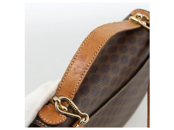 Céline Celine Vintage Macadam Tela e Pelle Marrone - vista 7