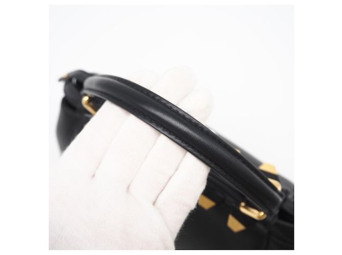 FENDI Leder Mini Peekaboo Gold Edition Handtasche Schwarz - Ansicht 13