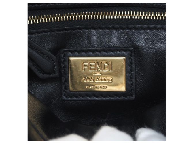 FENDI Leder Mini Peekaboo Gold Edition Handtasche Schwarz - Ansicht 16