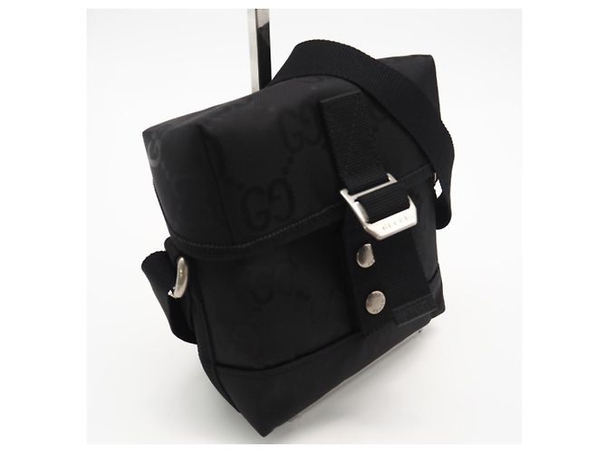 Borsa a Spalla Gucci GG in Nylon Off-the-Grit Nero - vista 2