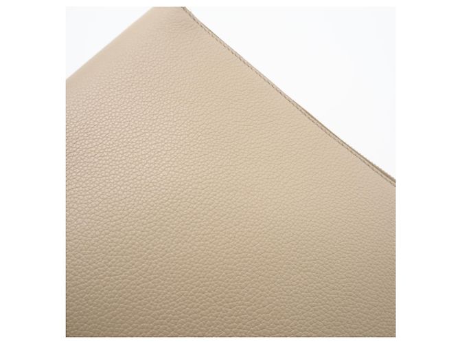 Clutch de couro com logo Fendi Bege - vista 4