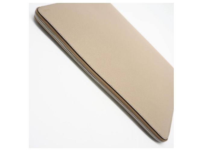 Clutch de couro com logo Fendi Bege - vista 8
