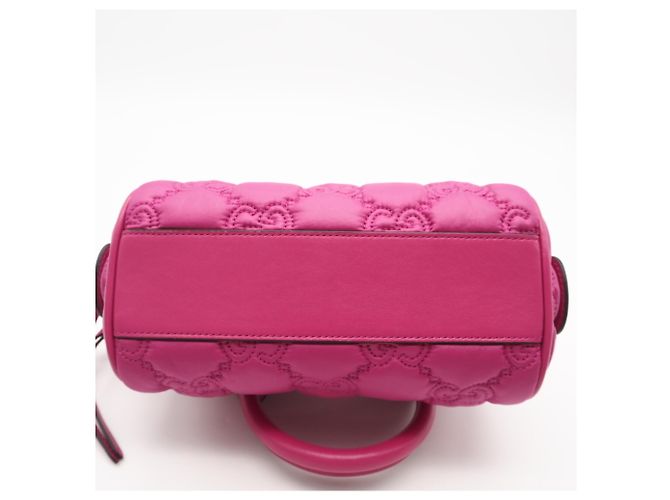 Borsa Boston Mini in Nylon Matelassé GG di Gucci Rosa - vista 7