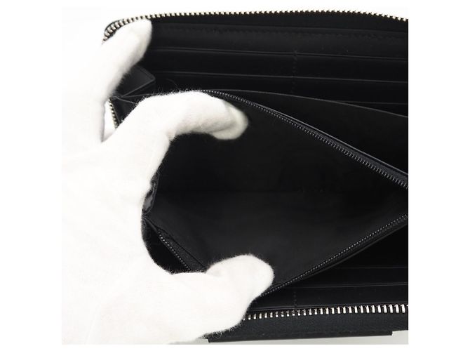 Portafoglio lungo in pelle GG Supreme di Gucci Nero Beige - vista 10