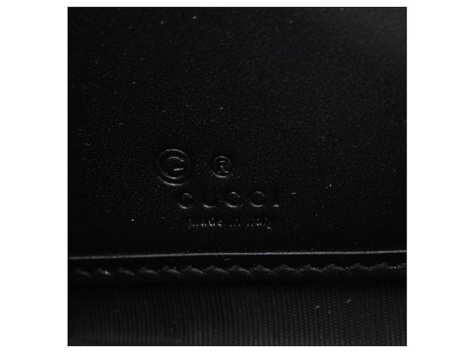 Portafoglio lungo in pelle GG Supreme di Gucci Nero Beige - vista 11