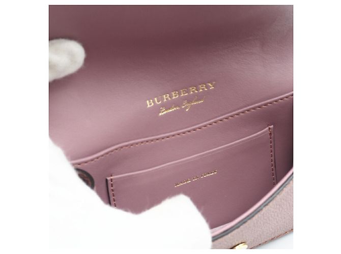 Pochette a spalla in pelle rosa Burberry - vista 11