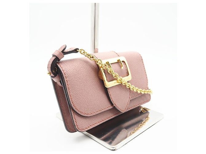 Pochette a spalla in pelle rosa Burberry - vista 2