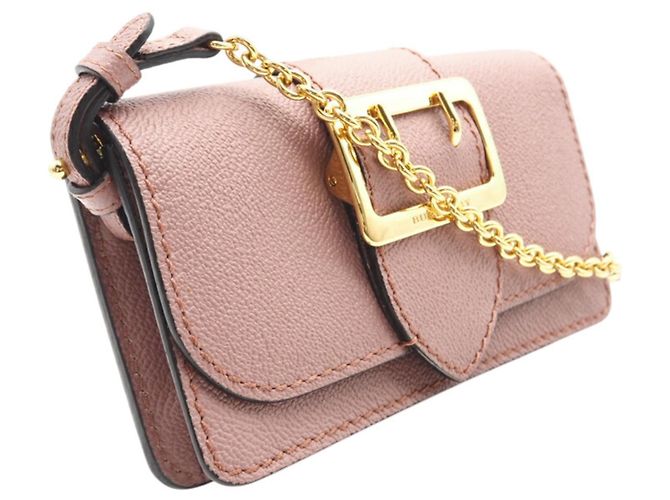 Pochette a spalla in pelle rosa Burberry - vista 3