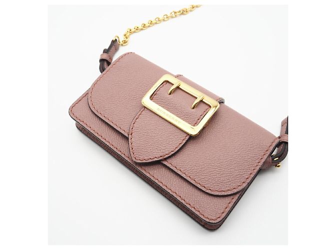 Pochette a spalla in pelle rosa Burberry - vista 4