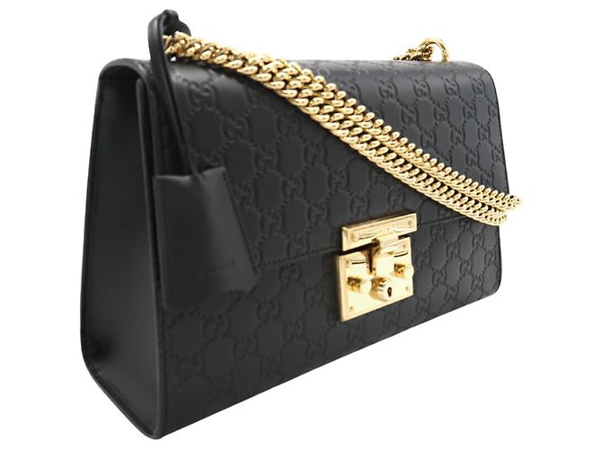 Borsa a Spalla in Pelle Guccissima Padlock di Gucci Nero - vista 3