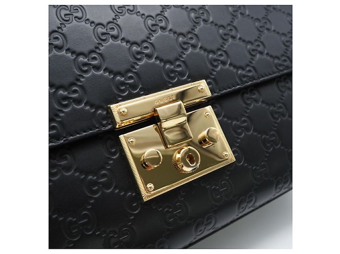 Borsa a Spalla in Pelle Guccissima Padlock di Gucci Nero - vista 5
