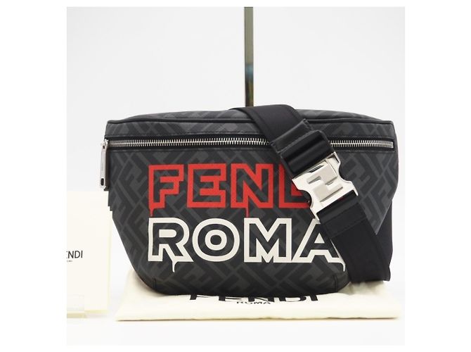 Borsa a vita in tessuto grigio Zucca Fendi - vista 2