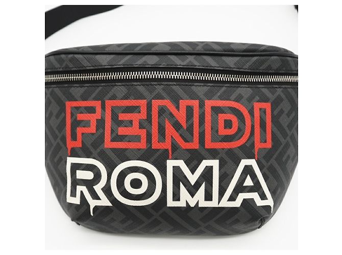 Borsa a vita in tessuto grigio Zucca Fendi - vista 3
