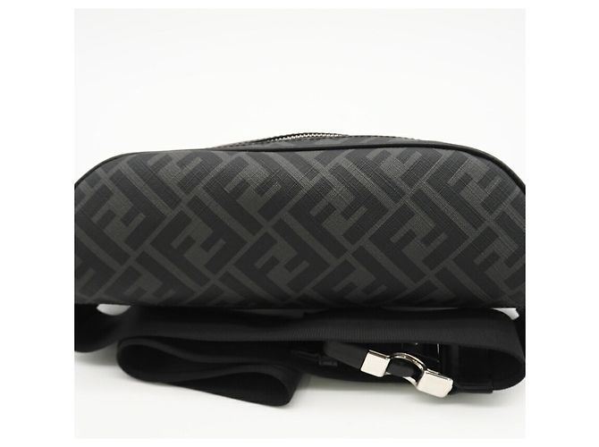 Borsa a vita in tessuto grigio Zucca Fendi - vista 5