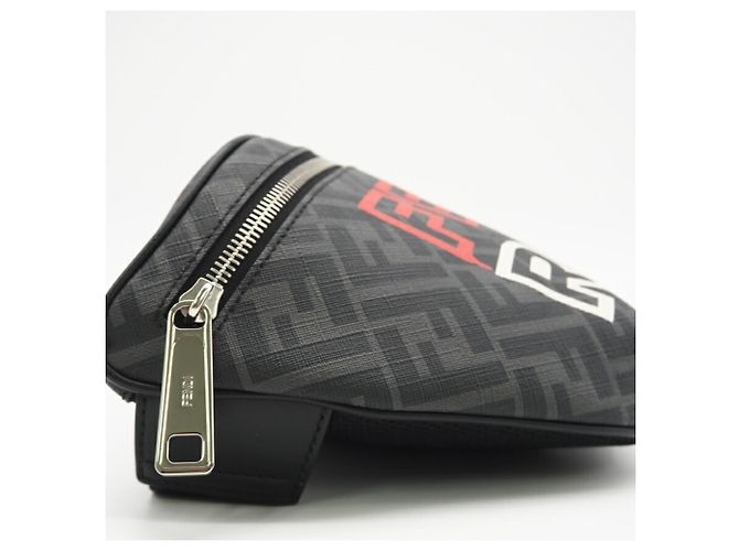 Borsa a vita in tessuto grigio Zucca Fendi - vista 8