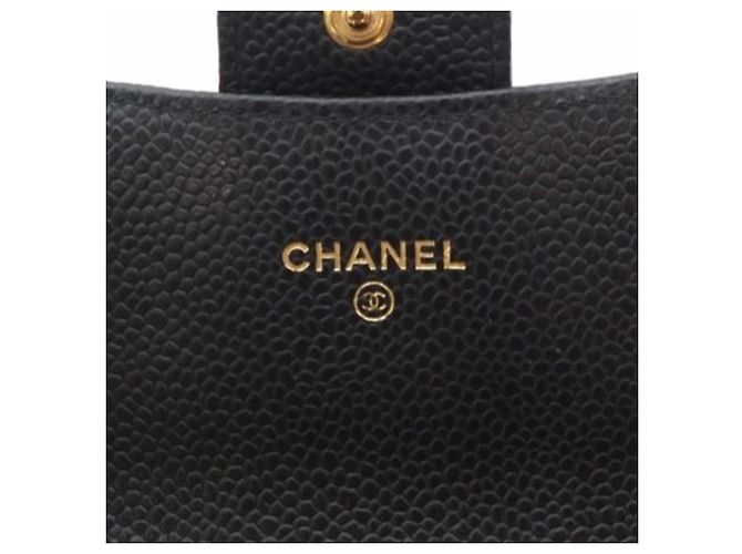 Cartera Clásica Larga de Caviar Matelassé Chanel Negro Burdeos - vista 12