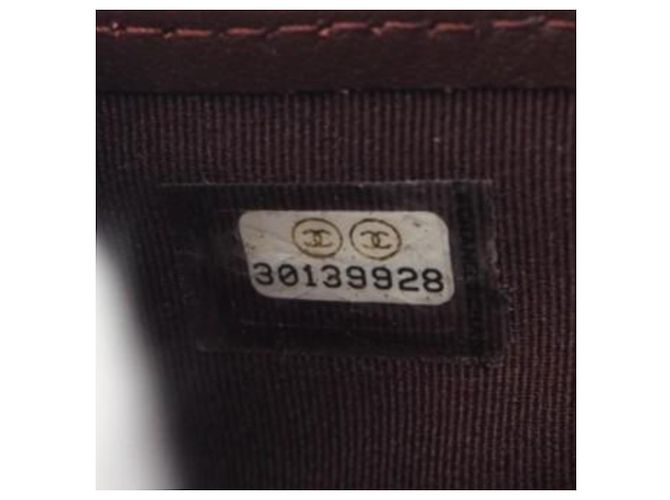 Cartera Clásica Larga de Caviar Matelassé Chanel Negro Burdeos - vista 13