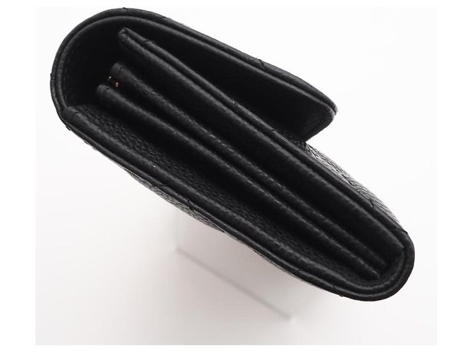 Cartera Clásica Larga de Caviar Matelassé Chanel Negro Burdeos - vista 7