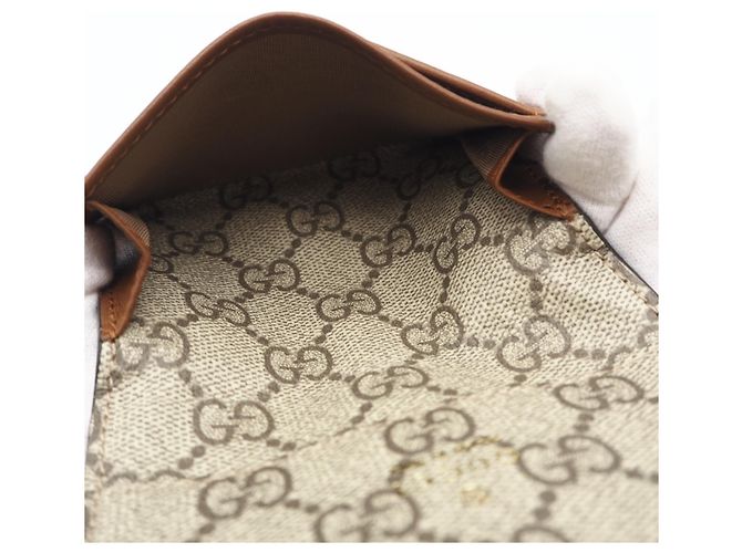 Gucci GG Emblem Fabric Card Case Brown - view 11