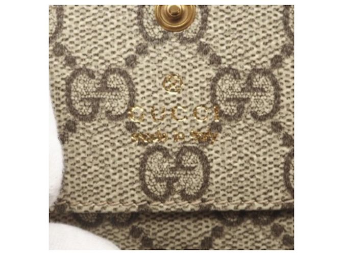 Gucci GG Emblem Fabric Card Case Brown - view 13
