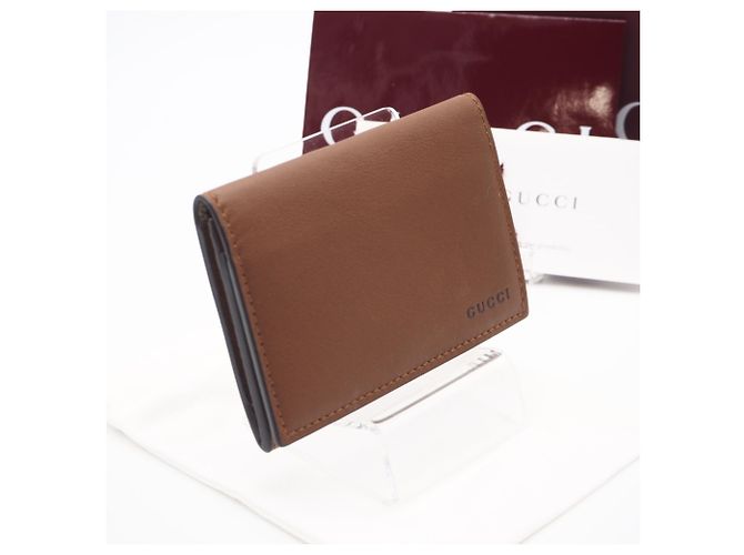Gucci GG Emblem Fabric Card Case Brown - view 2