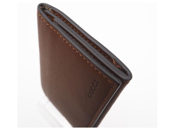 Gucci GG Emblem Fabric Card Case Brown - view 7