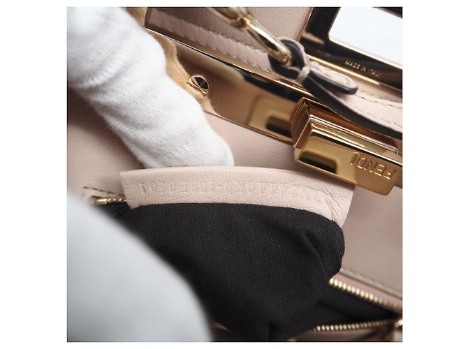 Fendi Leder Mini Peekaboo Handtasche Pink Golden - Ansicht 14