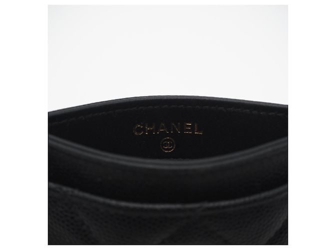 Timeless Tarjetero de piel de ternera granulada negra Chanel Negro - vista 12