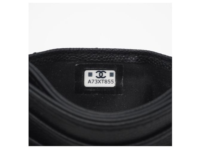 Timeless Tarjetero de piel de ternera granulada negra Chanel Negro - vista 13
