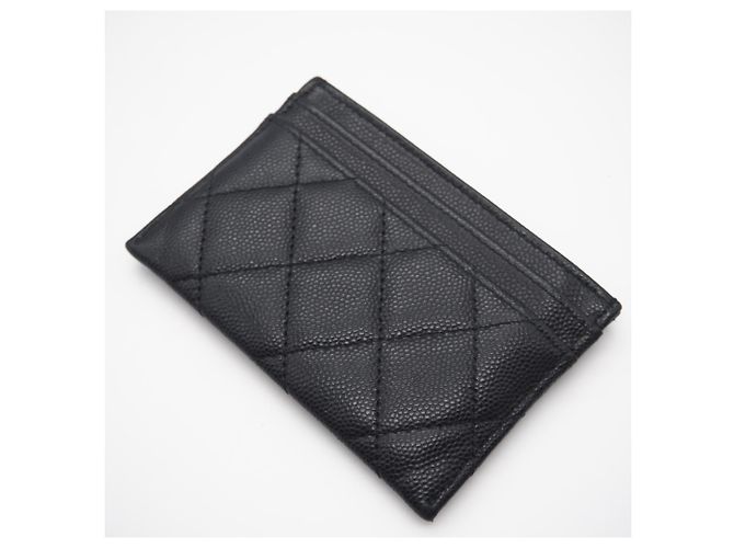 Timeless Tarjetero de piel de ternera granulada negra Chanel Negro - vista 3