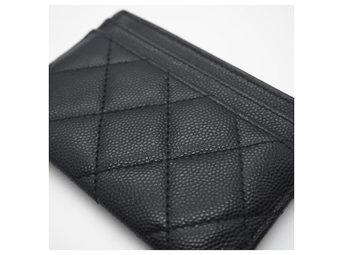 Timeless Tarjetero de piel de ternera granulada negra Chanel Negro - vista 4