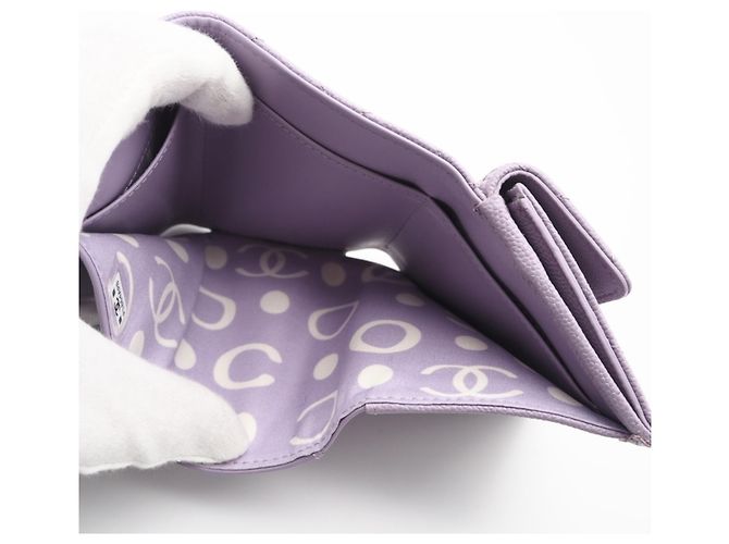 Cartera tríptico de cuero morado y blanco Christian Dior Púrpura - vista 12