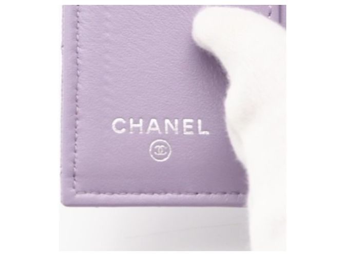 Cartera tríptico de cuero morado y blanco Christian Dior Púrpura - vista 13