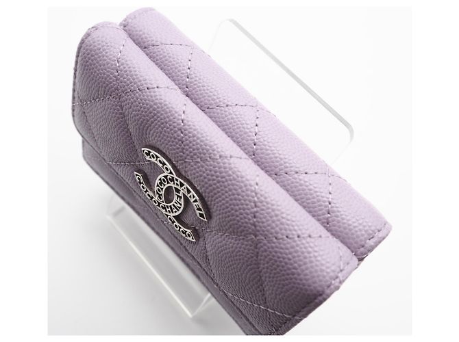 Cartera tríptico de cuero morado y blanco Christian Dior Púrpura - vista 5