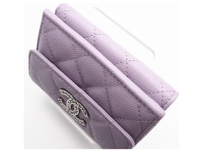 Cartera tríptico de cuero morado y blanco Christian Dior Púrpura - vista 6