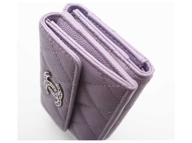 Cartera tríptico de cuero morado y blanco Christian Dior Púrpura - vista 7
