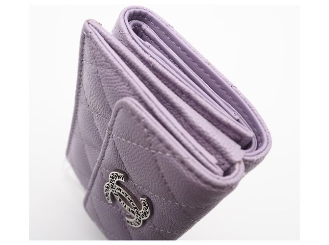 Cartera tríptico de cuero morado y blanco Christian Dior Púrpura - vista 8