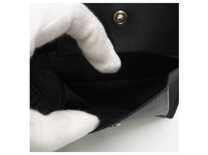 Gucci GG Embossed Leather Compact Wallet Black - view 11
