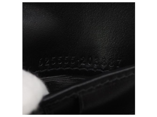 Gucci GG Embossed Leather Compact Wallet Black - view 13