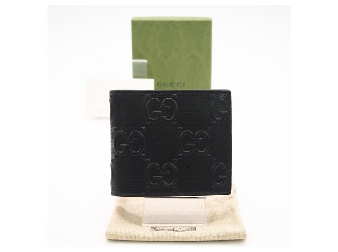Gucci GG Embossed Leather Compact Wallet Black - view 2