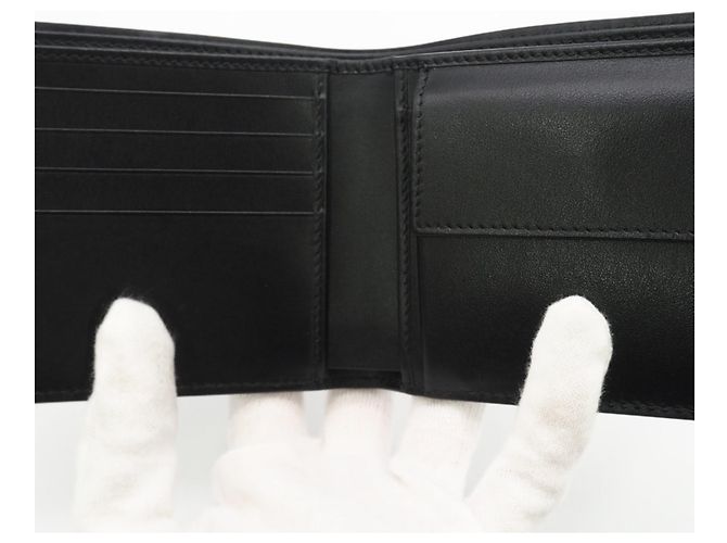 Gucci GG Embossed Leather Compact Wallet Black - view 9