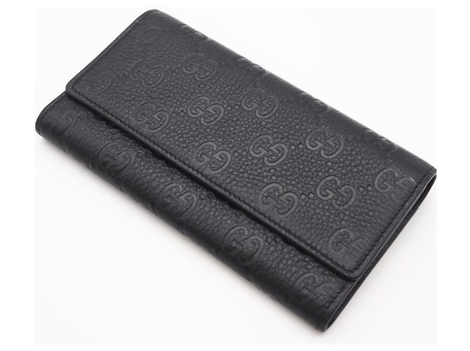 GUCCI GG Emblem Continental Wallet Black - view 3