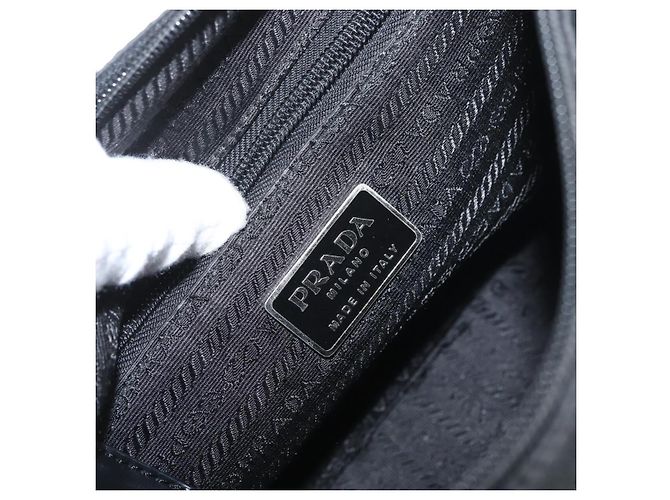 Prada Front Zip Tessuto Medium Nero - vista 6