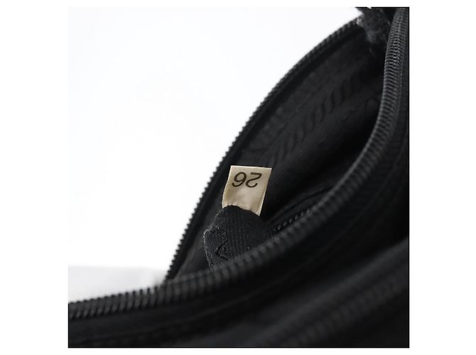 Prada Front Zip Tessuto Medium Nero - vista 7