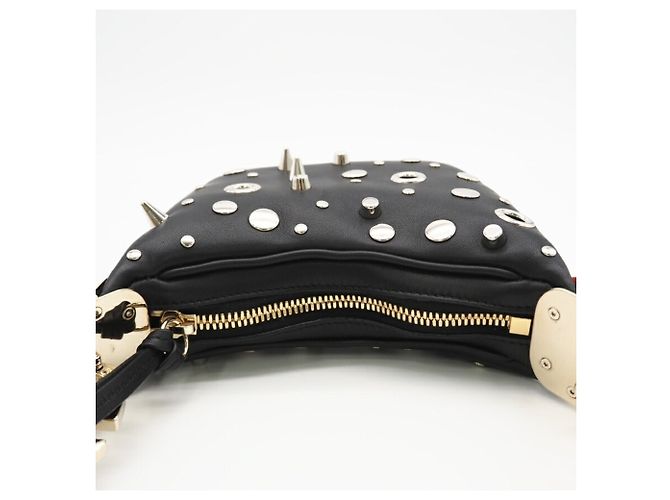 Borsa a spalla mini 2 in 1 in pelle con borchie GUCCI Nero - vista 5